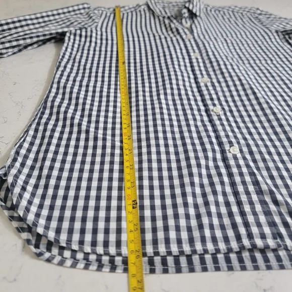 MUJI Black White Gingham Cotton Button Down Shirt Minimalist Large - Picture 2 of 13